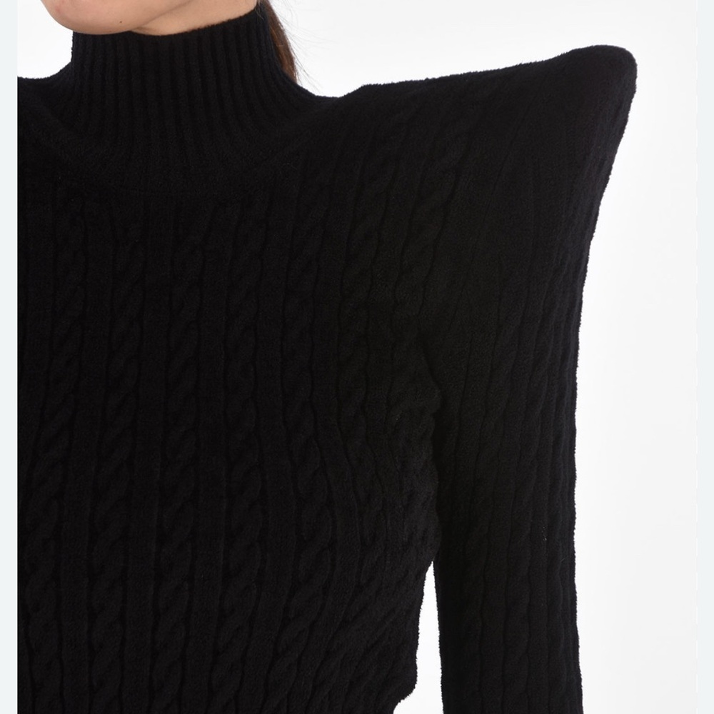 Balenciaga Black Off-the-Shoulder Dolman Sleeve Dress size xs - Picture 3 of 15